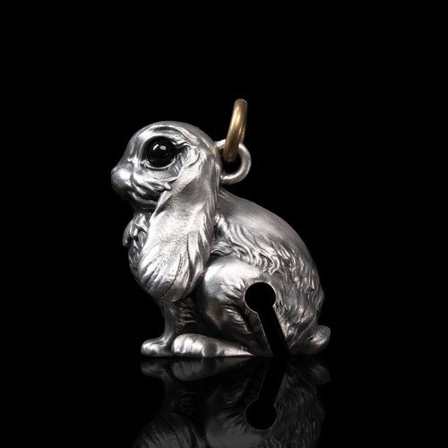 White bronze cute rabbit bunny - white,