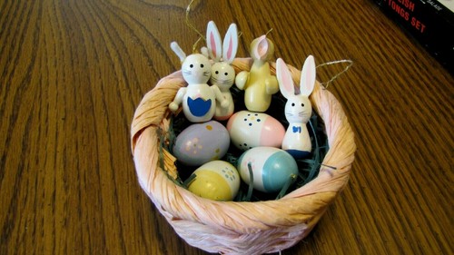 Cute vintage easter - easter, basket